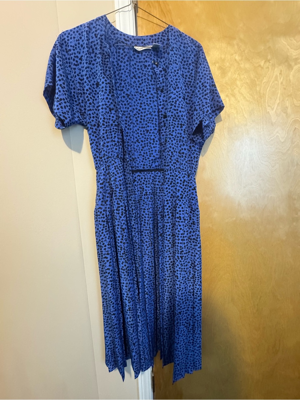 Liz Claiborne Royal Blue Leopard Print Midi Dress